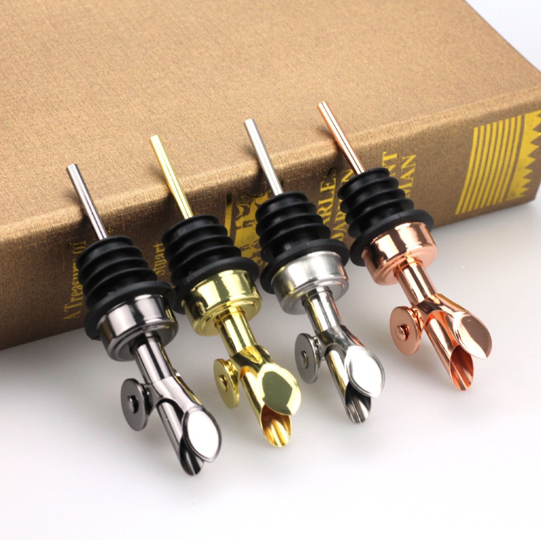 Bitters Bottle Set - 304 ステンレス鋼オリーブオイルストッパーキャップディスペンサー注ぎ口ソース酢自動オープン注ぎ口ノズルワイン酒ボトルプラグ