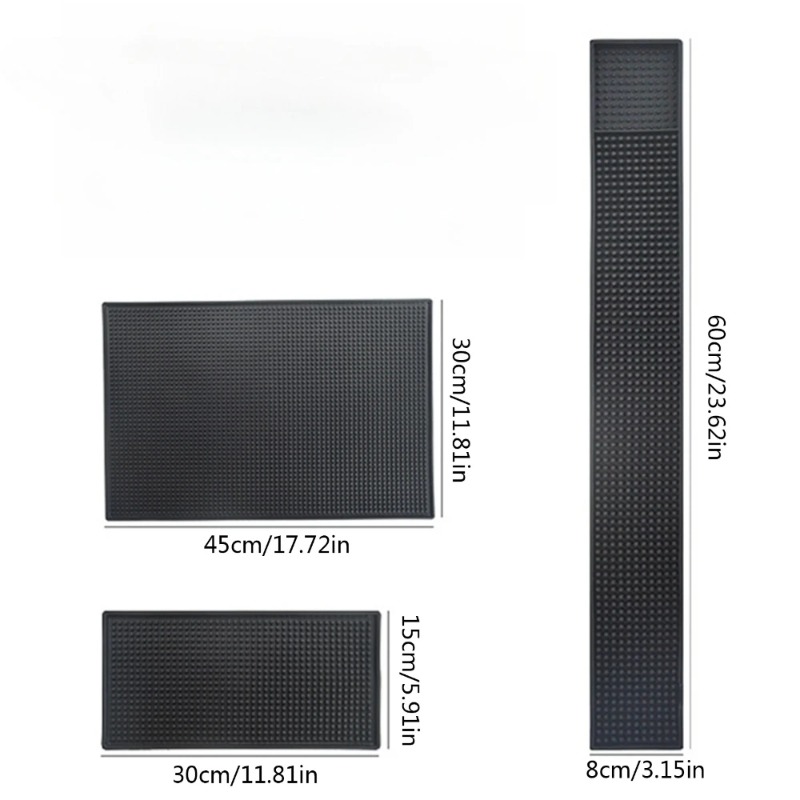 Bar Mat Rubber - バーマットゴム製食器乾燥マットカウンタートップ滑り止めマット耐熱カップマットバーテンディングカフェマットホームキッチンアクセサリー