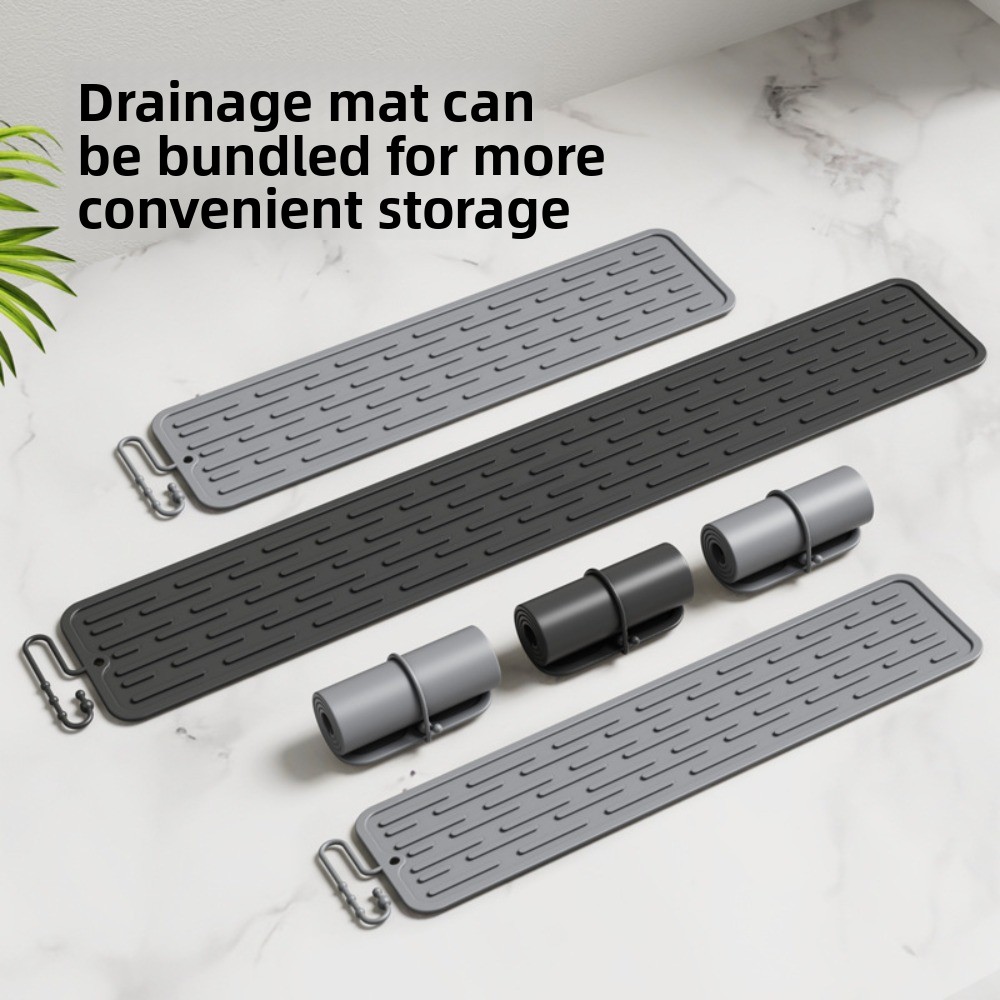 Bar Mat Rubber - 滑り止めシリコン乾燥マット ロングストリップ 耐熱 キッチンカウンター食器カップコースター コーヒーバー必須アクセサリー