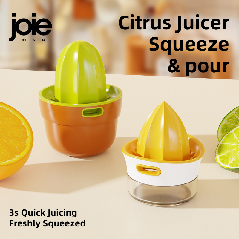 Citrus Juicer Bar - Joie Lemon: 家庭用の手動ジューサーの詰め替えカップ-フレッシュジュース用のプラスチックレンジ、レモン、その他の果物