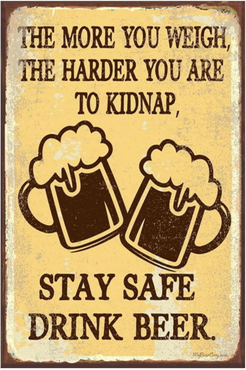 Home Bar Lounge - ビールサイン メタルサイン ウォールアート装飾ポスター、Stay Safe Drink Beer、ホームバー、キッチン、醸造所、ラウンジ、パブ、レストラン、カフェサイン用