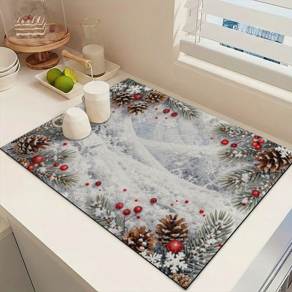 パステルパープルの雪柄、カップルをモチーフにしたクリスマス柄 - Bar Mat Rubber のレビューと価格