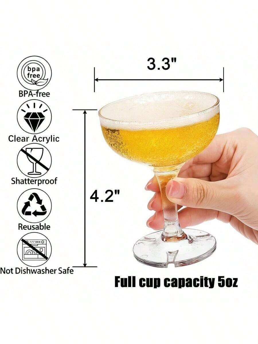 20個入り、5オンスの割れにくい小型アクリル製カクテルグラス - Home Bar Set のレビューと価格