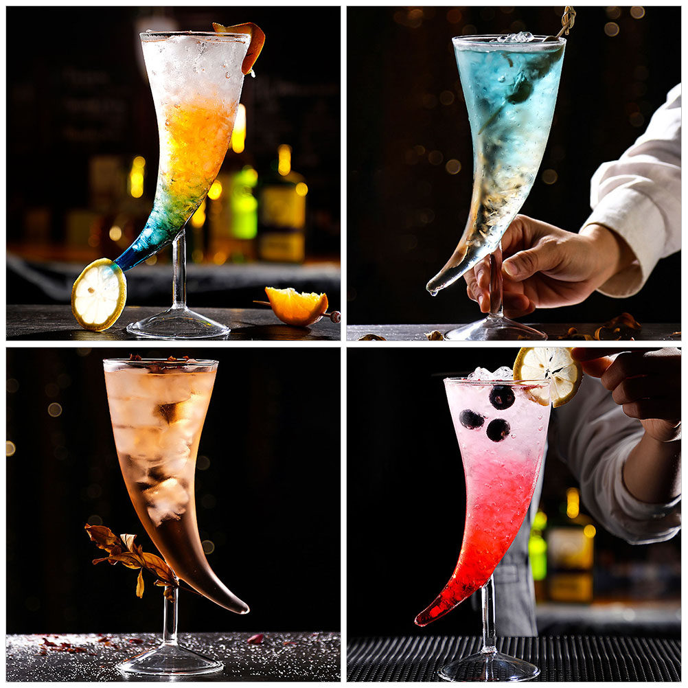 2個入り、牛の角を模したカクテルグラスセット。高級感のあるグ - Home Bar Set のレビューと価格
