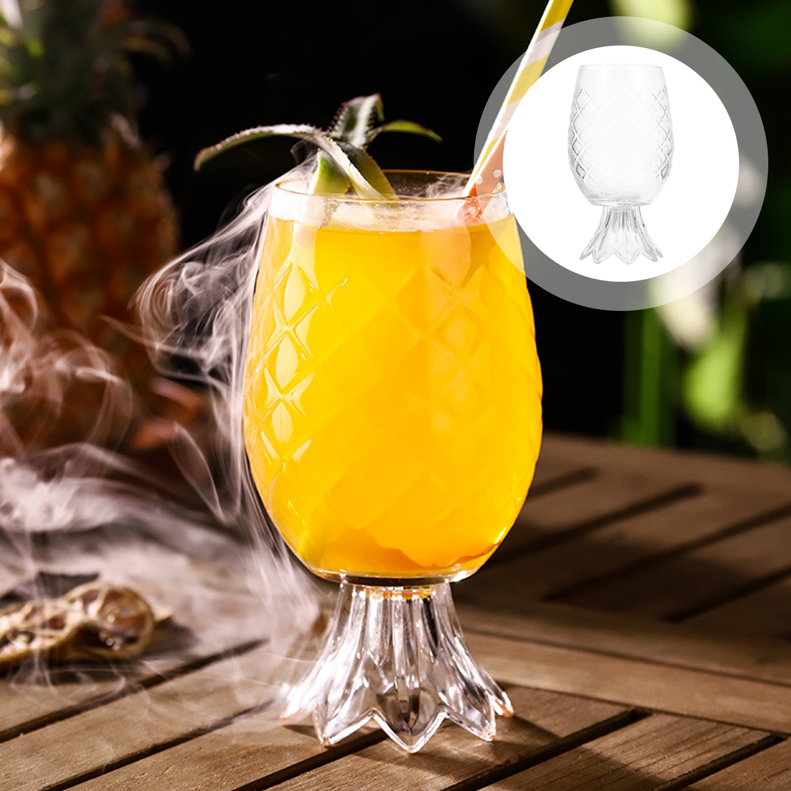 パイナップル型のカクテルグラスセット。ティキバー、マティーニ - Home Bar Set のレビューと価格