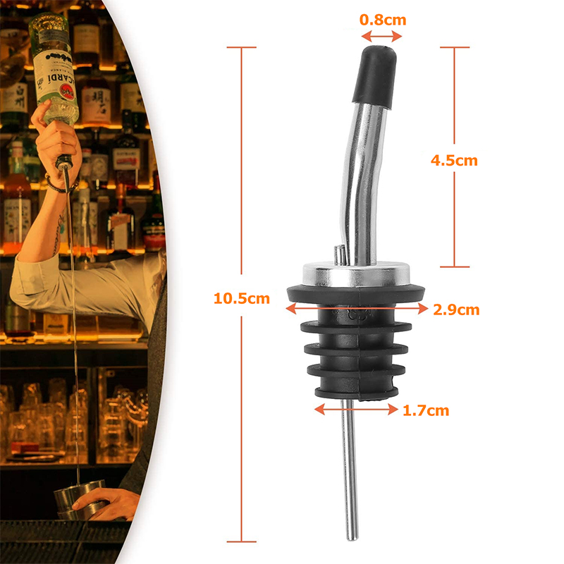 クラシックなステンレス鋼のボトル注ぎ口,ゴム製のダストキャッ - Speed Pourer Cap のレビューと価格
